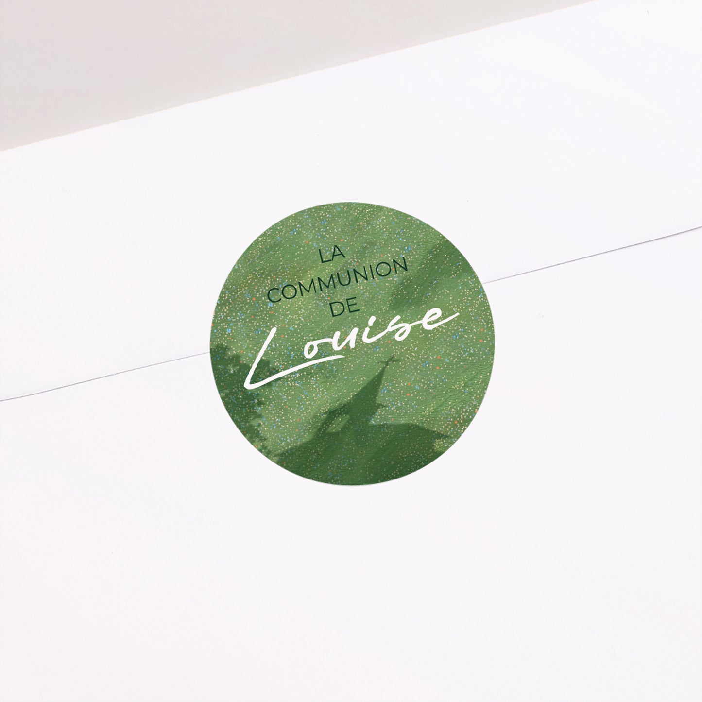 Sticker Communion Rond Une communion dans l'herbe photo N° 1