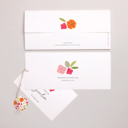 Faire-part Communion Pochette 2 cartes, étiquette Brise de Printemps photo N° 4