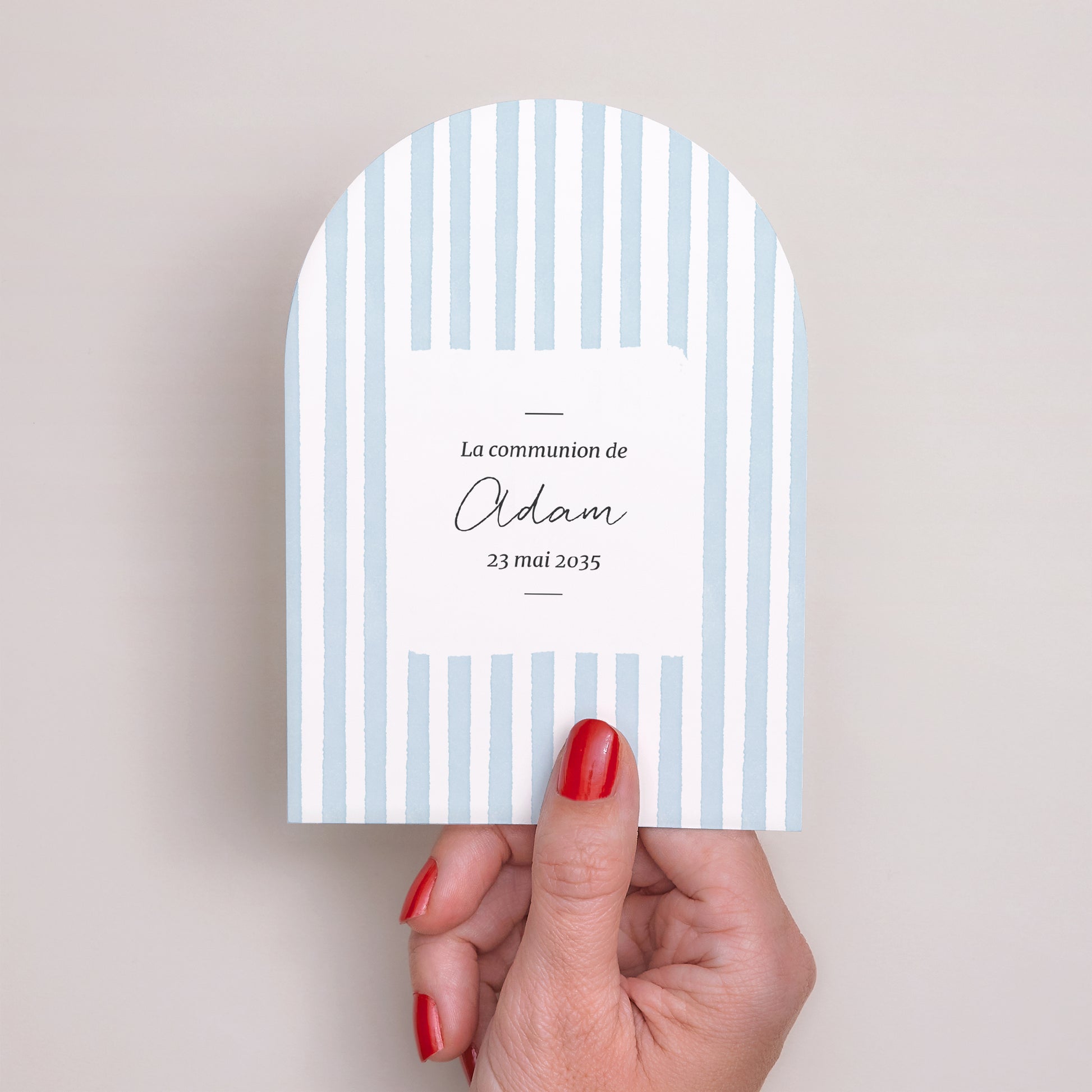 Faire-part Communion Petite arche Entre les Lignes Bleues photo N° 2