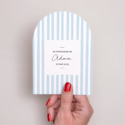 Faire-part Communion Petite arche Entre les Lignes Bleues photo N° 2