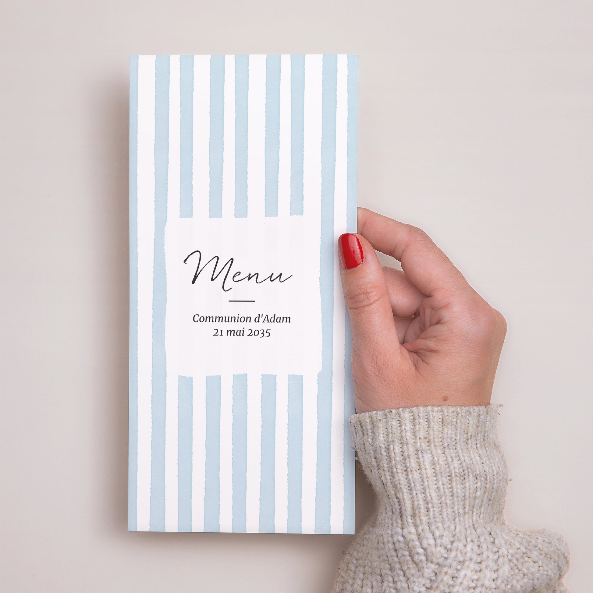 Menu Communion Panoramique portrait Entre les Lignes Bleues photo N° 2