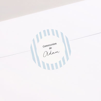 Sticker Communion Rond Entre les Lignes Bleues photo N° 1