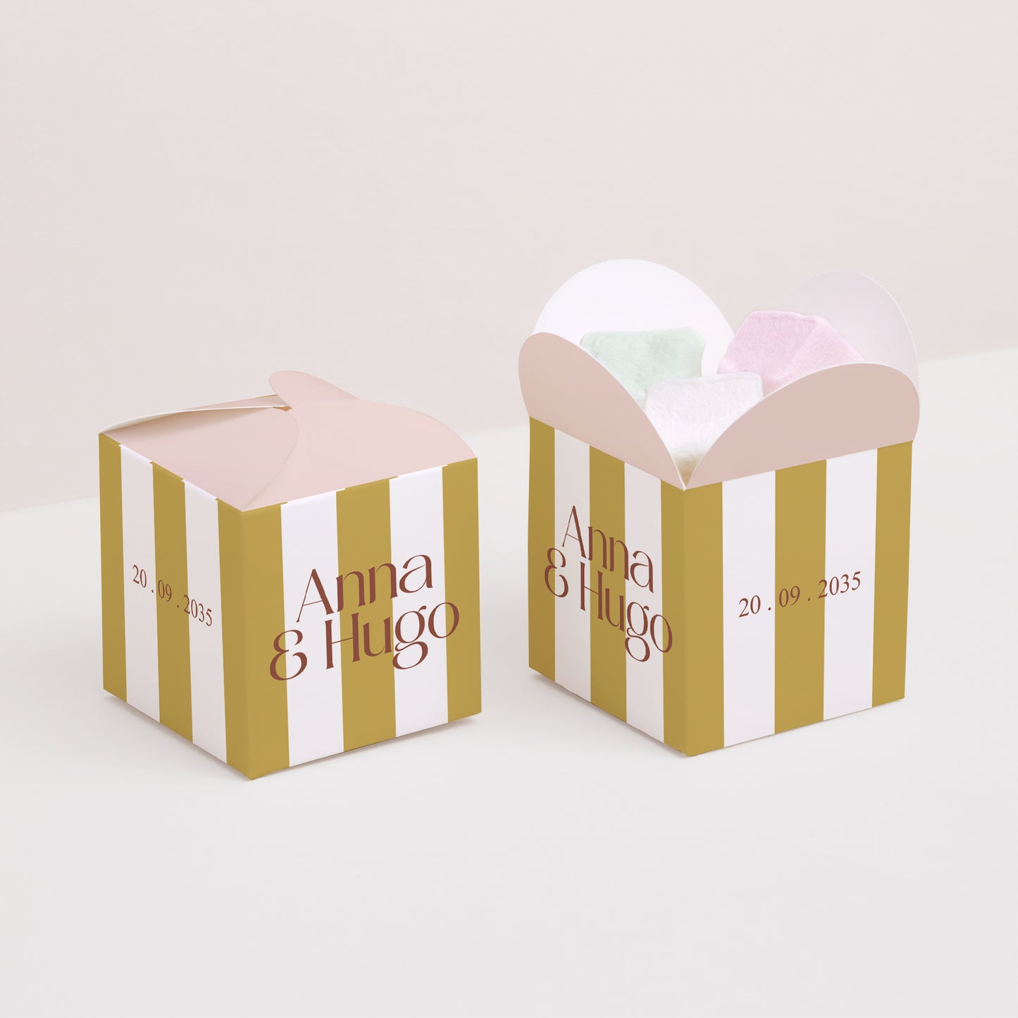 Boîte à dragées Mariage Ouverture papillon Lignes Unies photo N° 2