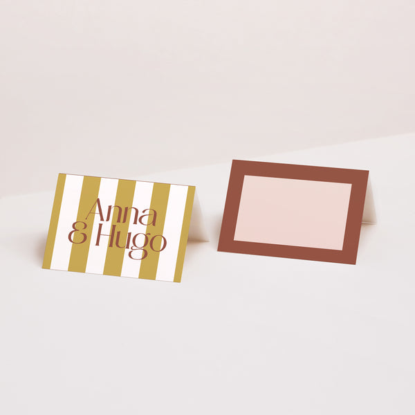 Marque-place Mariage 2 volets Lignes Unies photo