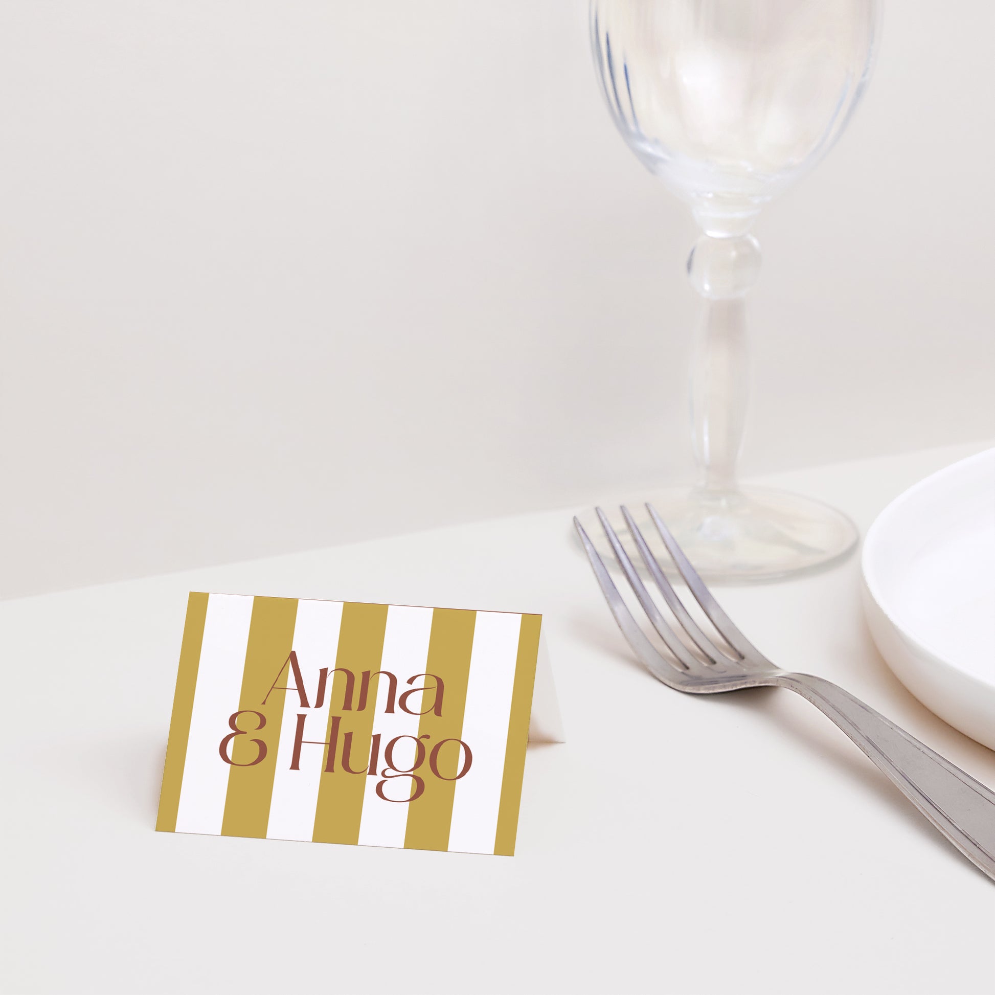 Marque-place Mariage 2 volets Lignes Unies photo N° 2