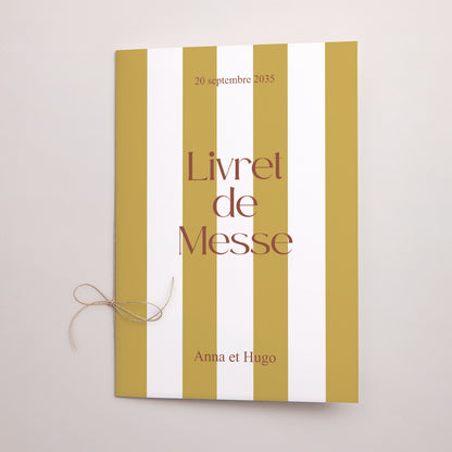 Livret de messe Mariage Double volet Lignes Unies photo N° 1