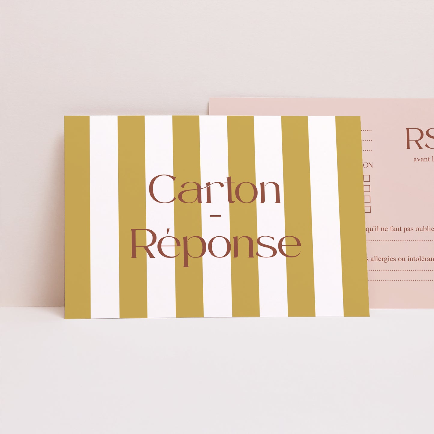 Carton réponse Mariage Paysage Lignes Unies photo N° 1