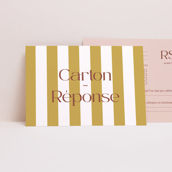 Carton réponse Mariage Paysage Lignes Unies photo
