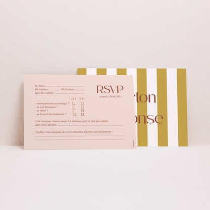 Carton réponse Mariage Paysage Lignes Unies photo N° 2