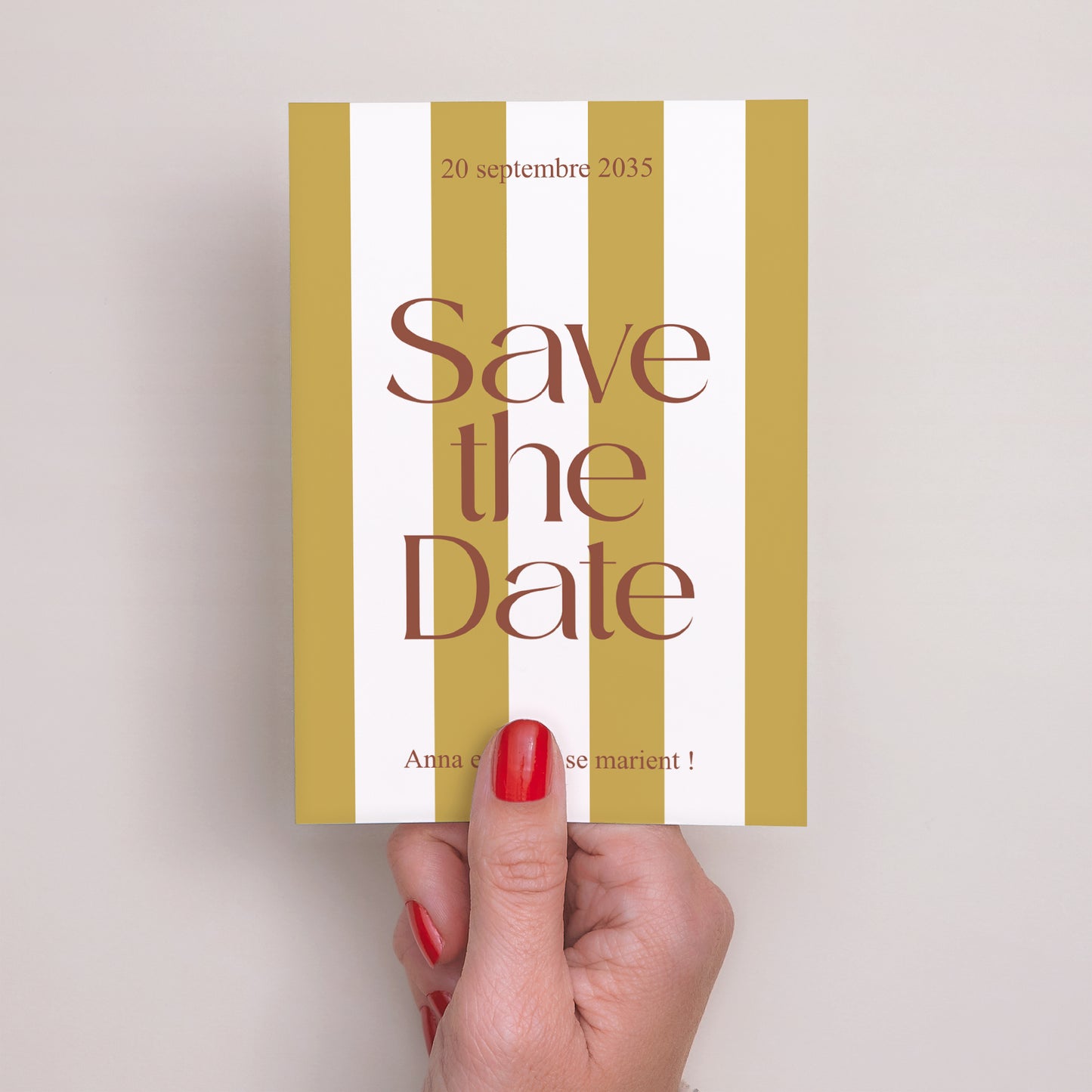 Save the date Mariage Portrait Lignes Unies photo N° 2