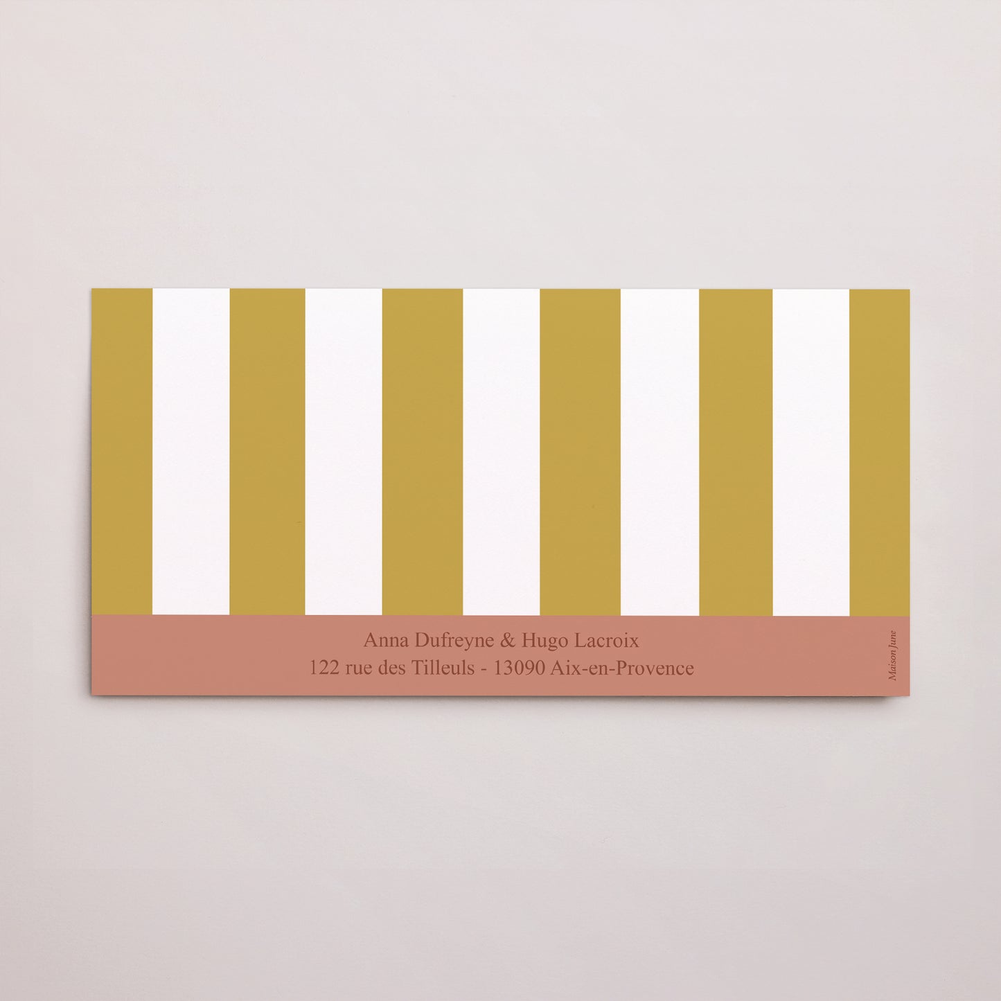 Faire-part Mariage pochette rectangle, 2 cartes Lignes Unies photo N° 4