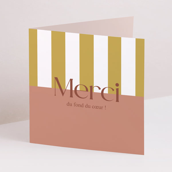 Remerciements Mariage Carré double volet Lignes Unies photo
