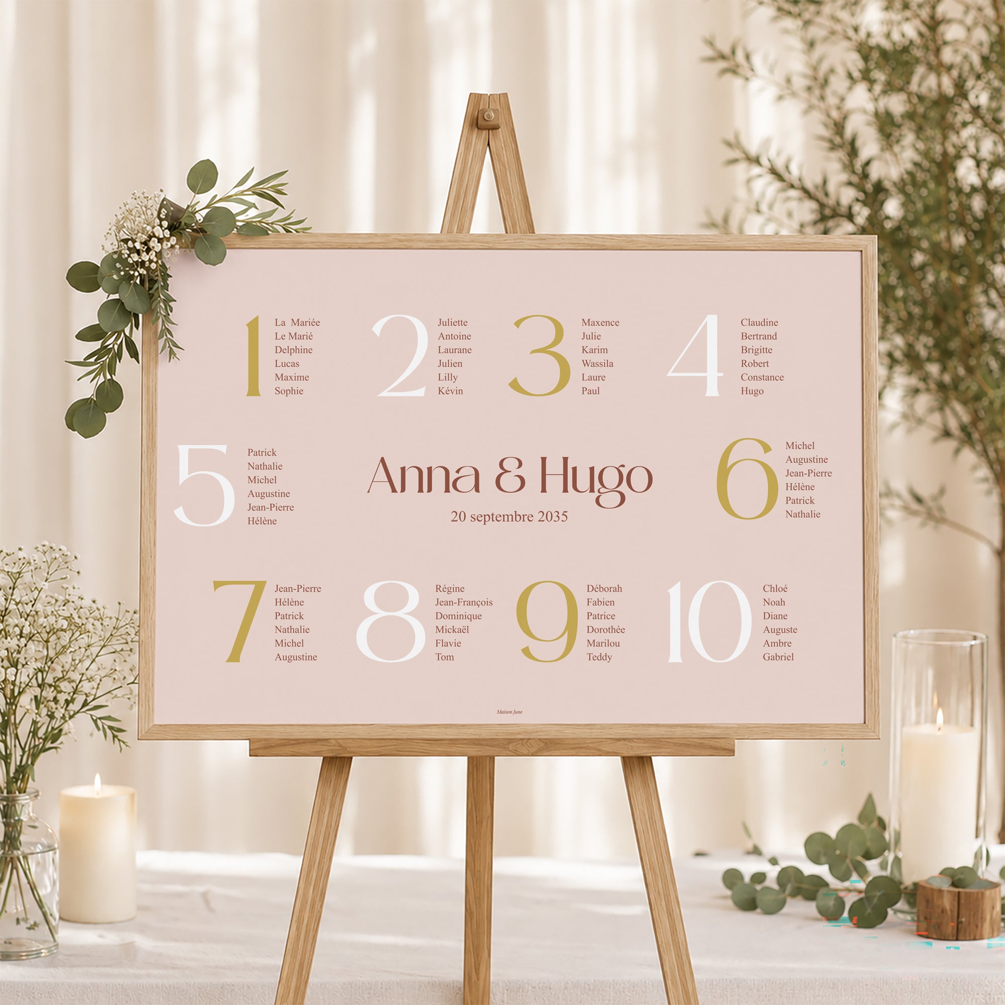 Plan de table Mariage Paysage 90 x 60 cm Lignes Unies photo N° 1
