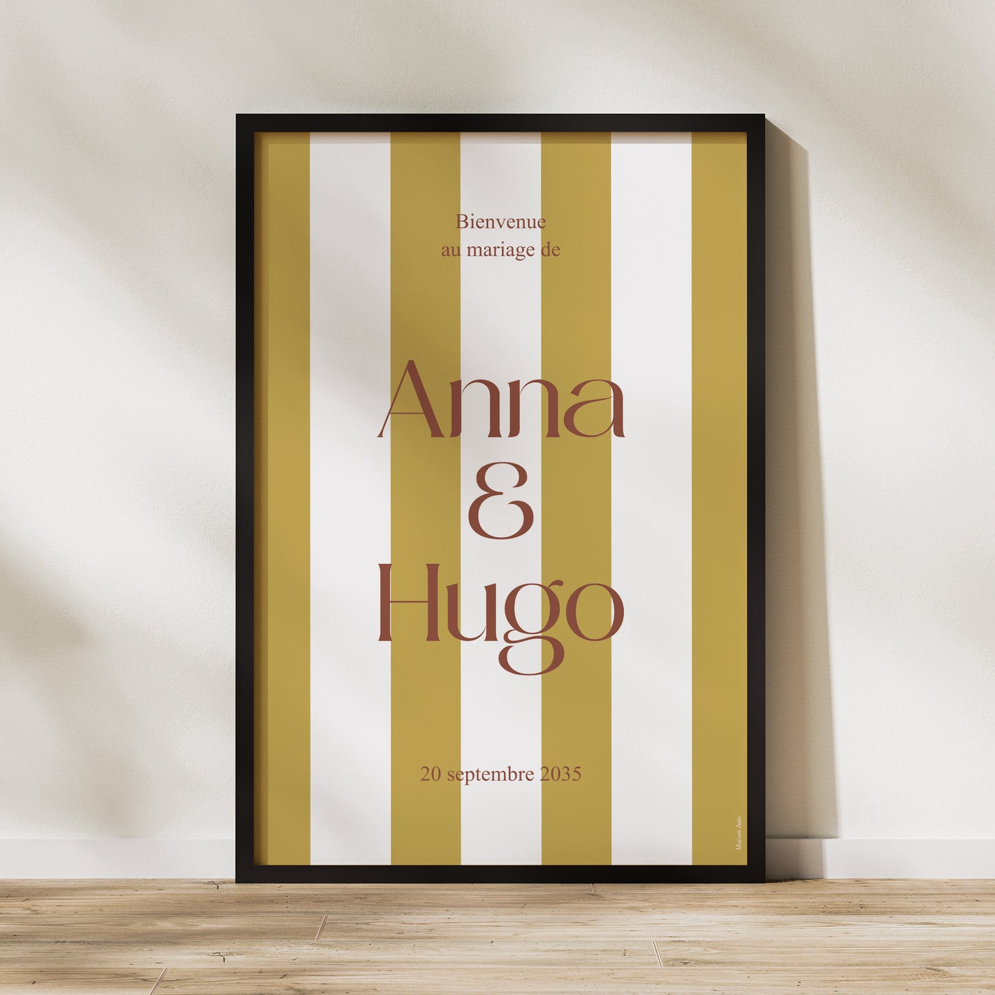 Panneau bienvenue Mariage Portrait 60 x 90 cm Lignes Unies photo N° 1