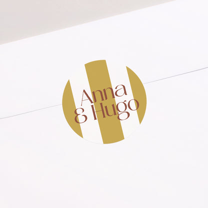 Sticker Mariage Rond Lignes Unies photo N° 1