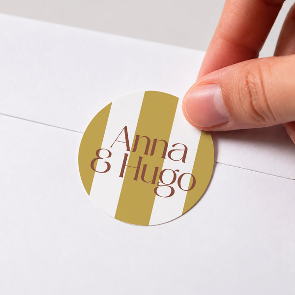 Sticker Mariage Rond Lignes Unies photo