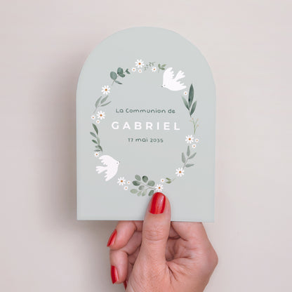Faire-part Communion Petite arche Avec amour et bénédiction photo N° 2