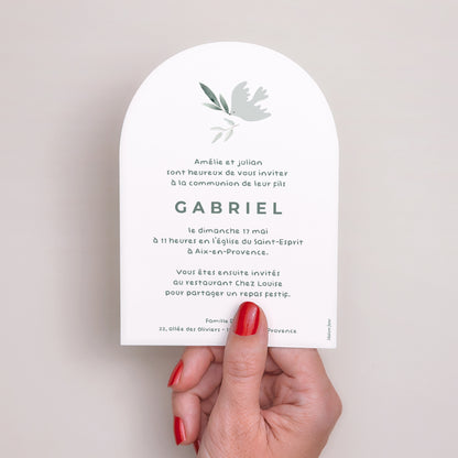 Faire-part Communion Petite arche Avec amour et bénédiction photo N° 3