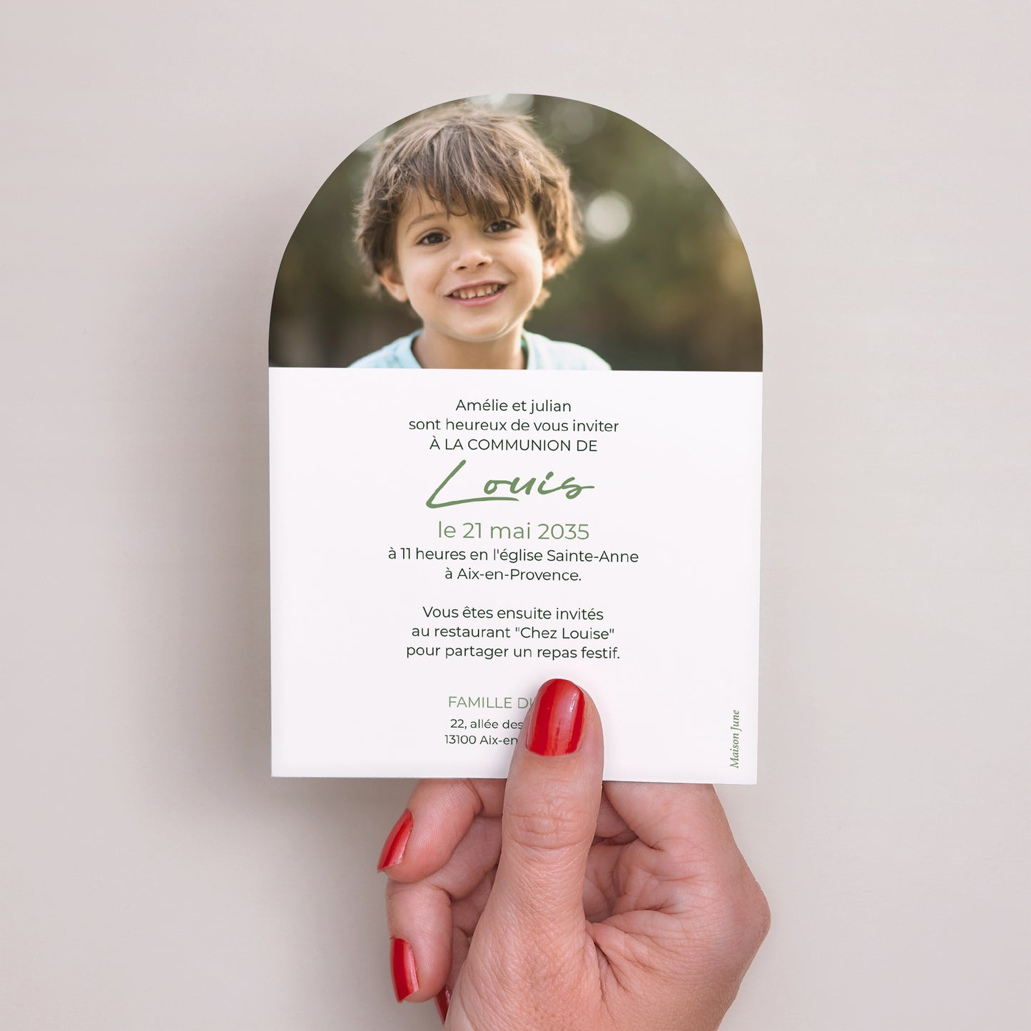 Faire-part Communion Petite arche Lumière de la prairie photo N° 3