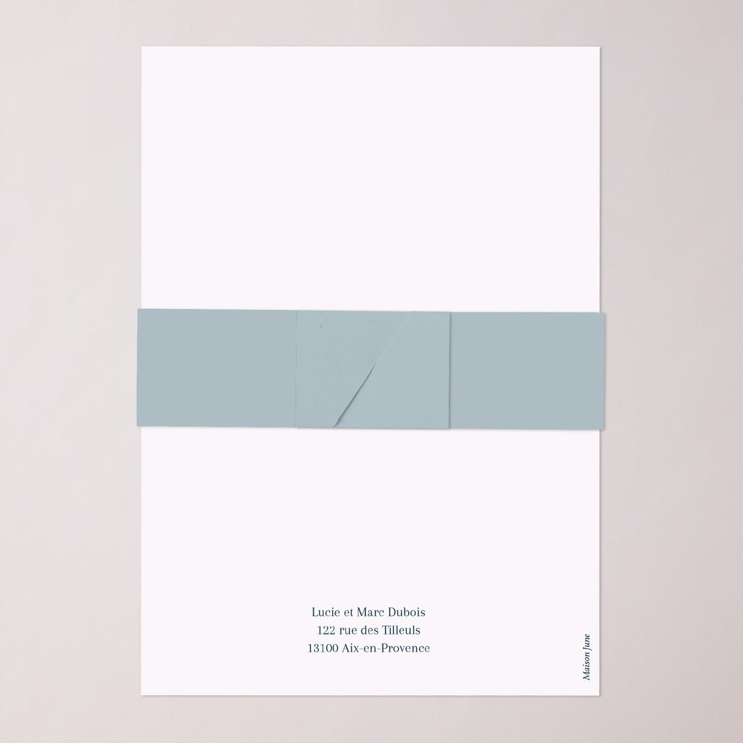 Faire-part Communion bandeau, 2 cartes Bénédiction Dorée bleue photo N° 5