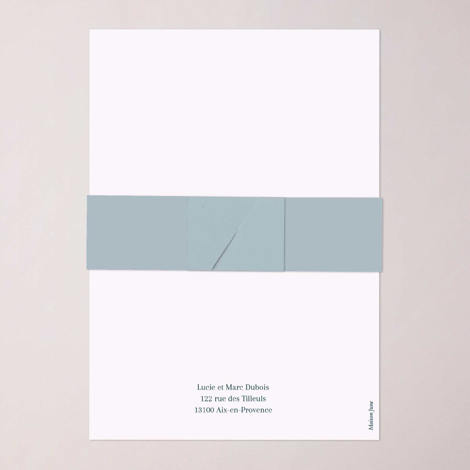 Faire-part Communion bandeau, 2 cartes Bénédiction Dorée bleue photo N° 5
