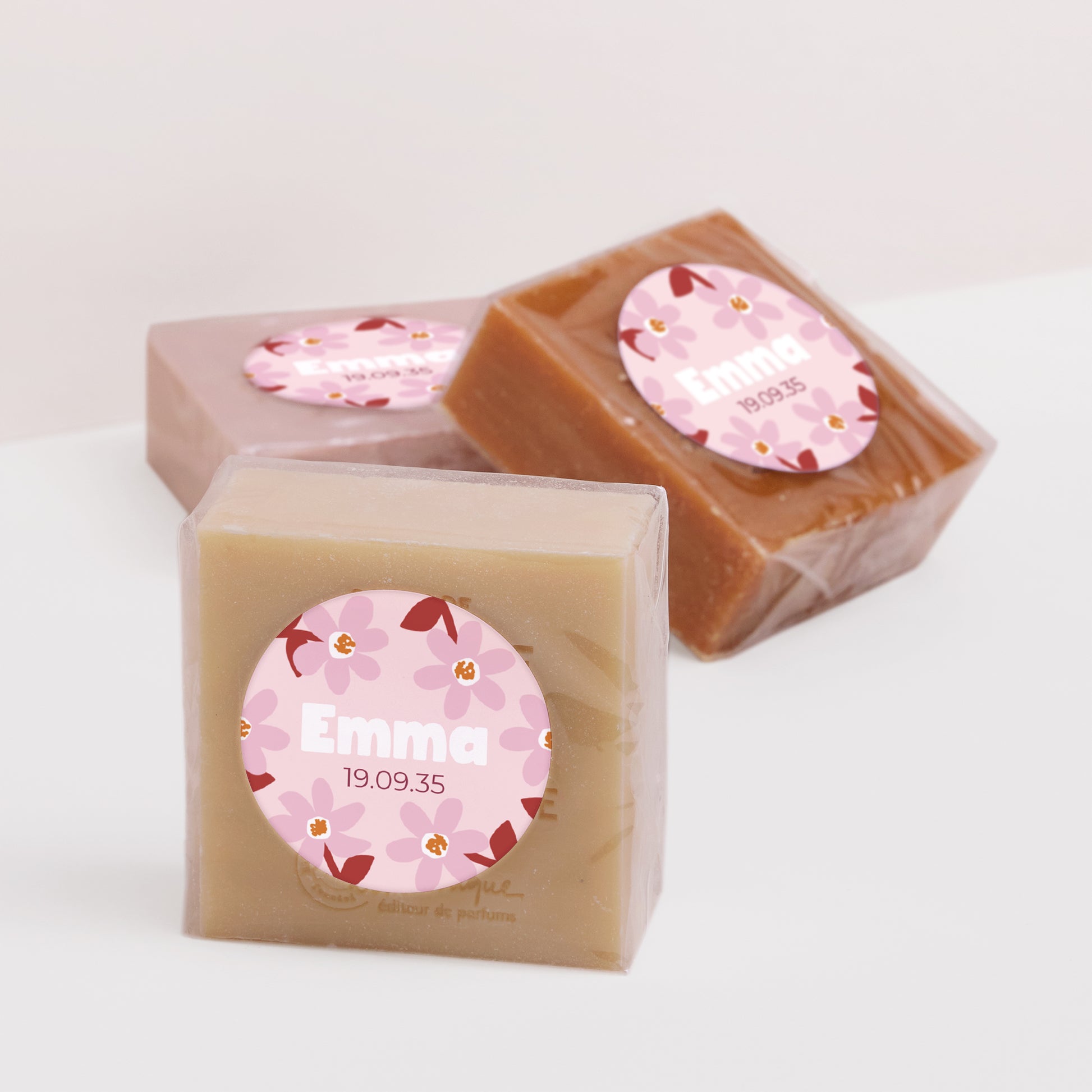 Sticker Naissance Rond Pink Bloom photo N° 2