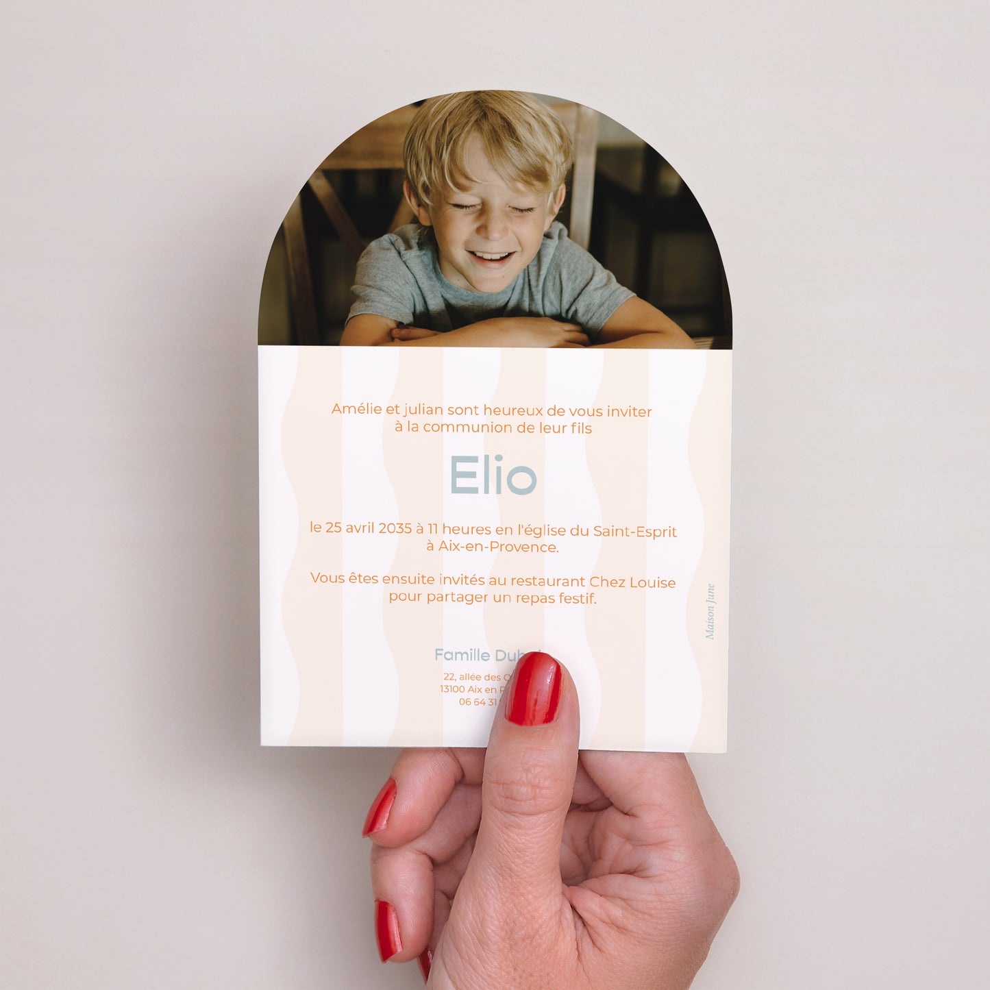 Faire-part Communion Petite arche Gentle Waves of the Morning photo N° 3