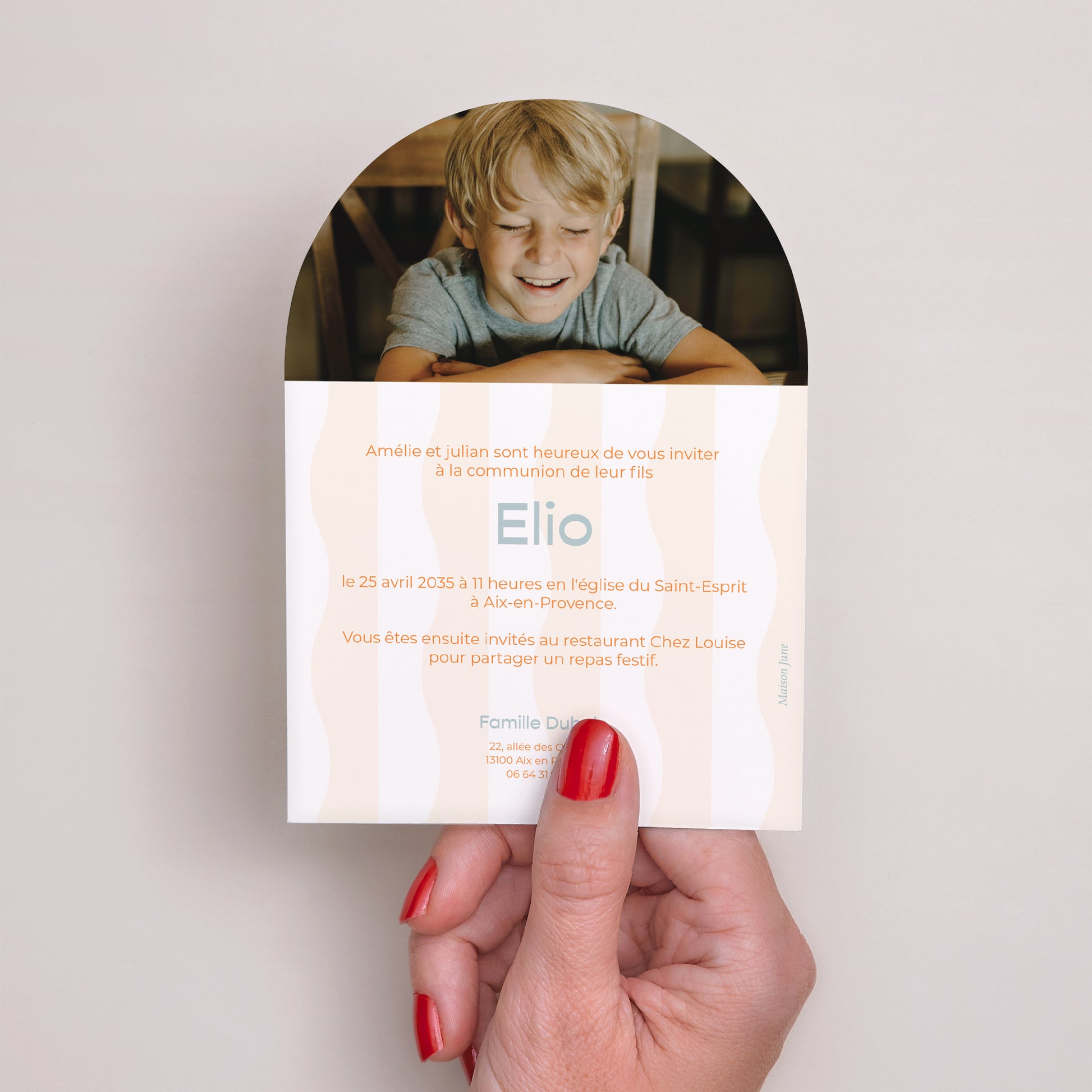 Faire-part Communion Petite arche Gentle Waves of the Morning photo N° 3