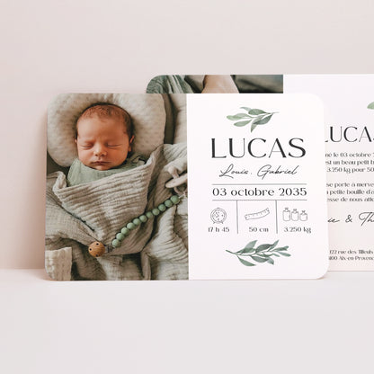 Faire-part Naissance Paysage, bords arrondis Brin de Vie photo N° 1