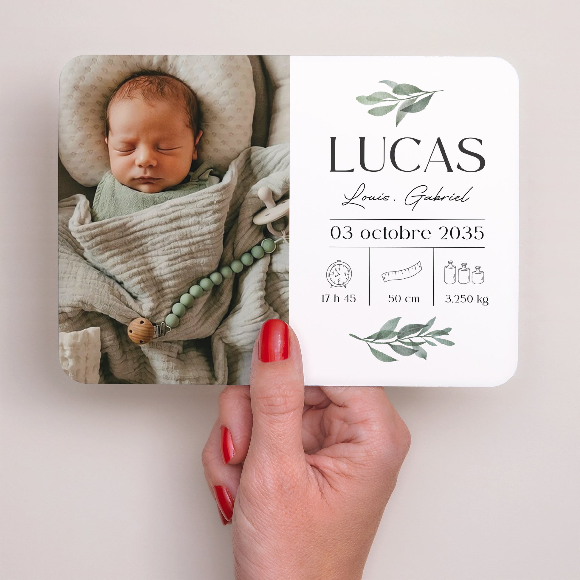 Faire-part Naissance Paysage, bords arrondis Brin de Vie photo N° 2