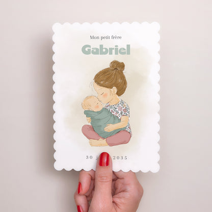 Faire-part Naissance Portrait, bords biscuit Là où commence nous photo N° 2