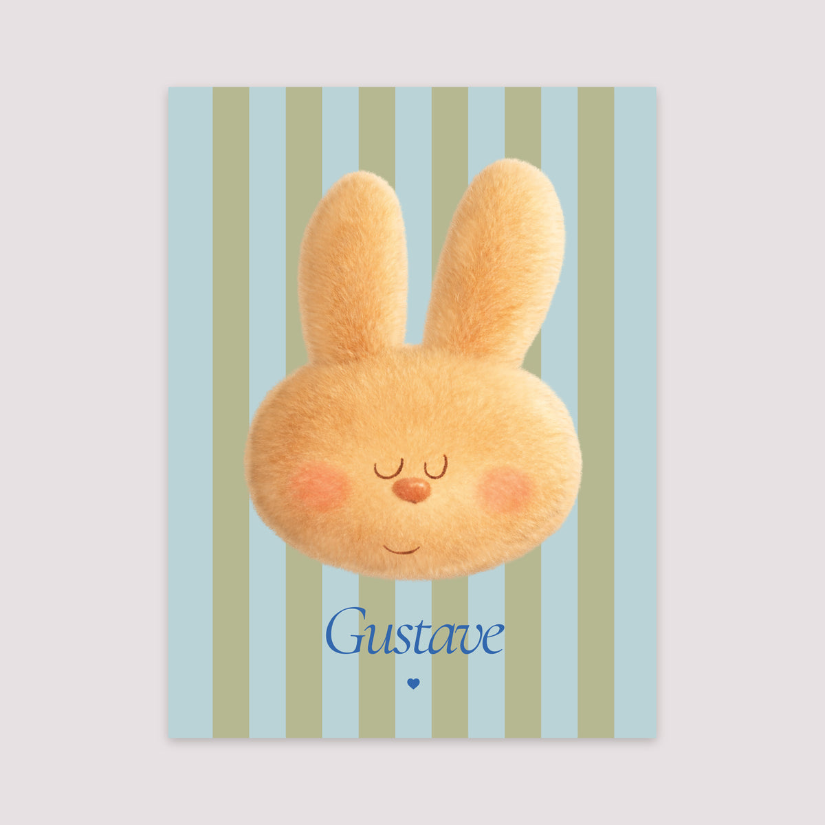 Affiche Naissance Portrait 30 x 40 cm Doudou lapin rêveur photo N° 2