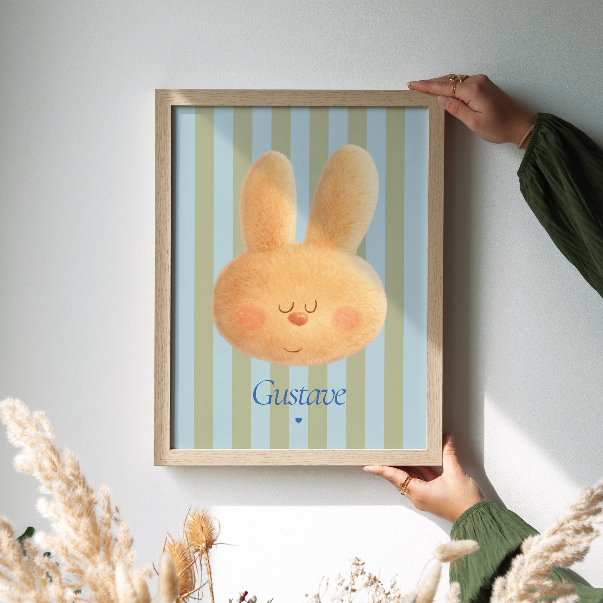 Affiche Naissance Portrait Doudou lapin rêveur photo N° 2