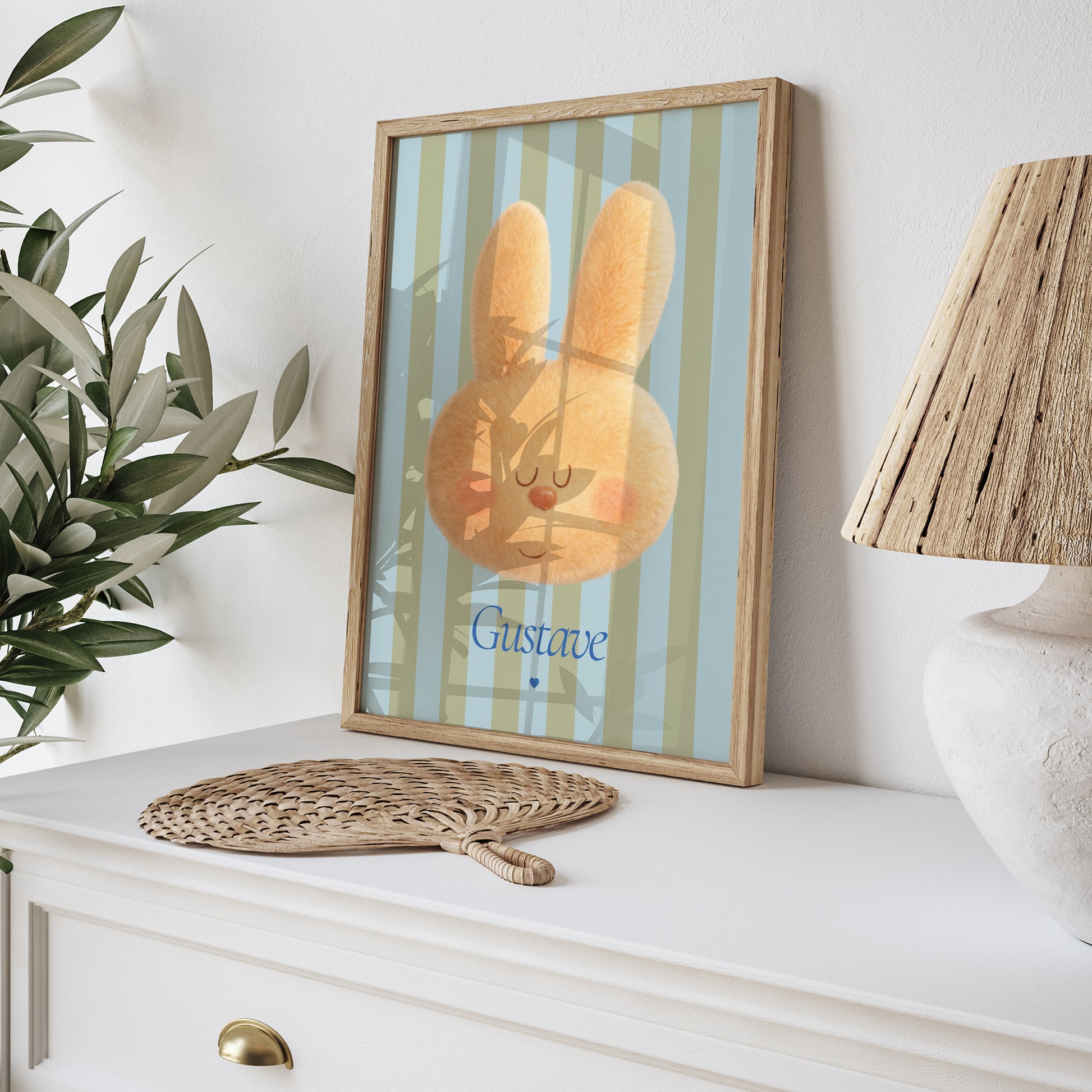 Affiche Naissance Portrait Doudou lapin rêveur photo N° 5