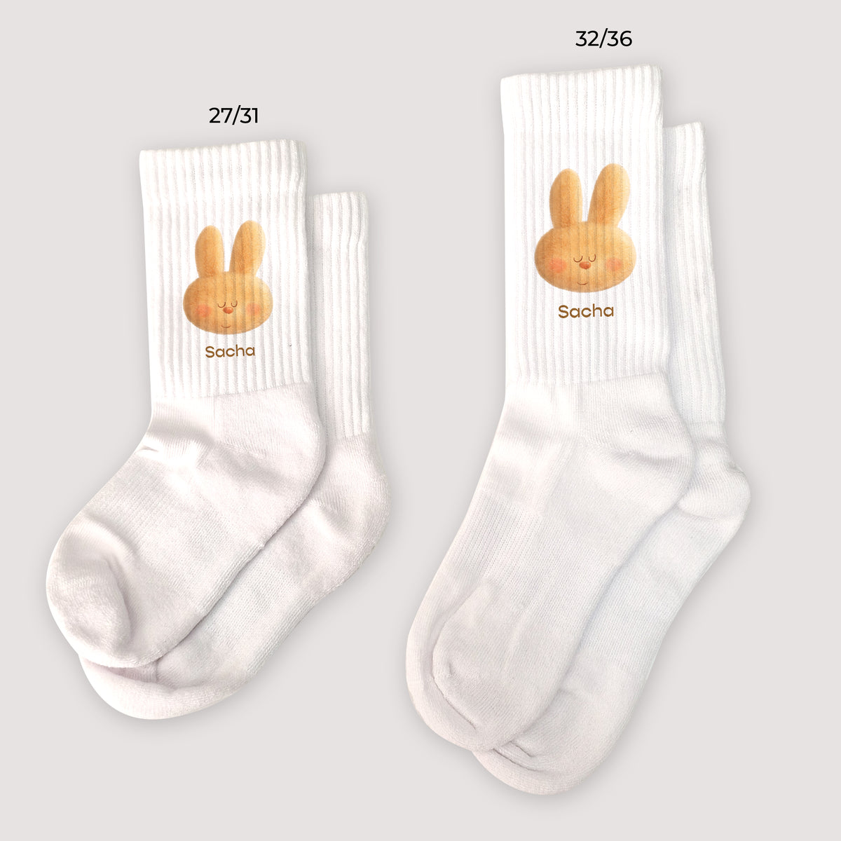Chaussettes enfant Naissance Blanches Doudou lapin rêveur photo N° 1