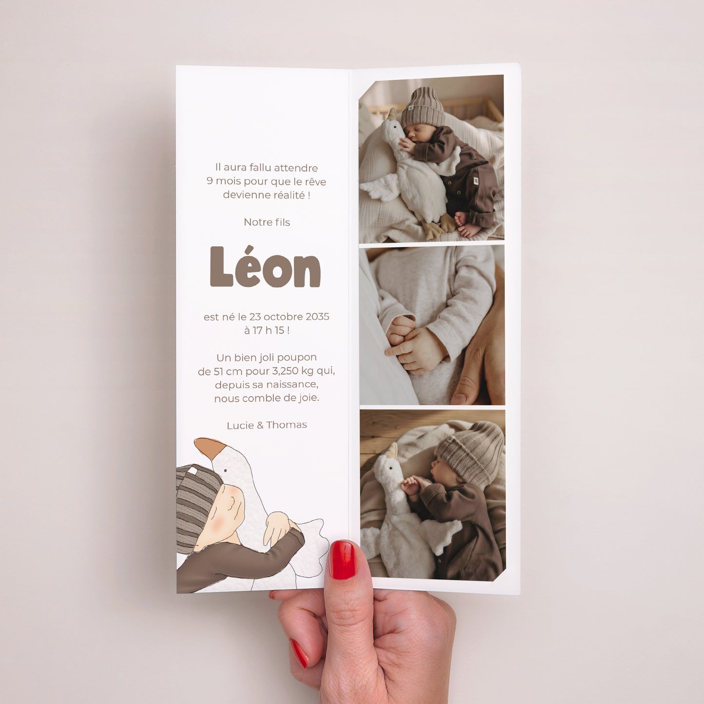 Faire-part Naissance Marque-page photo Plume de douceur II photo N° 2