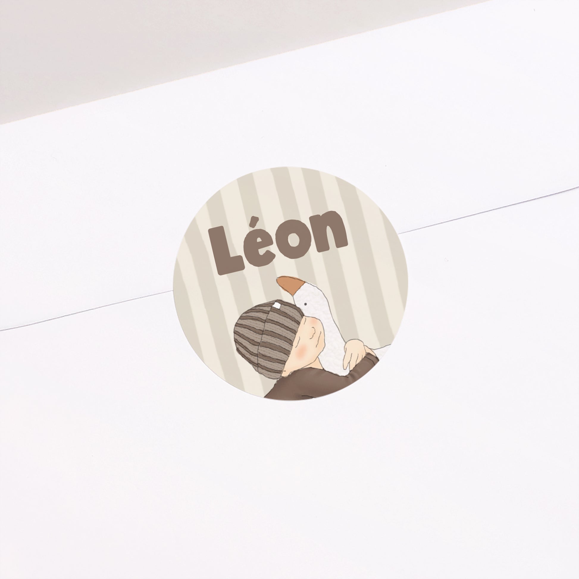 Sticker Naissance Rond Plume de douceur II photo N° 1