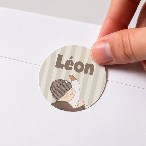 Sticker Naissance Rond Plume de douceur II photo
