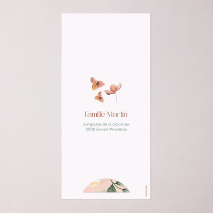 Faire-part Naissance Pochette, 2 cartes, étiquette ronde Rosée de Printemps photo N° 4