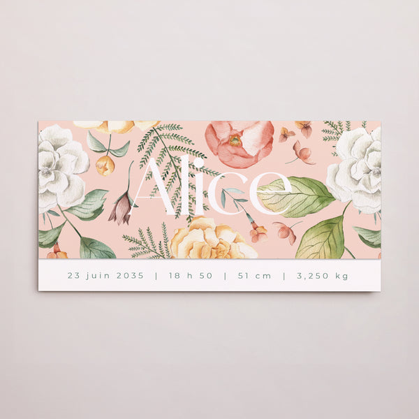 Faire-part Naissance pochette rectangle, 2 cartes Rosée de Printemps photo