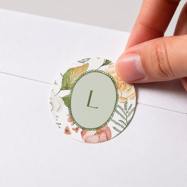 Sticker Naissance Rond Nid Fleuri photo