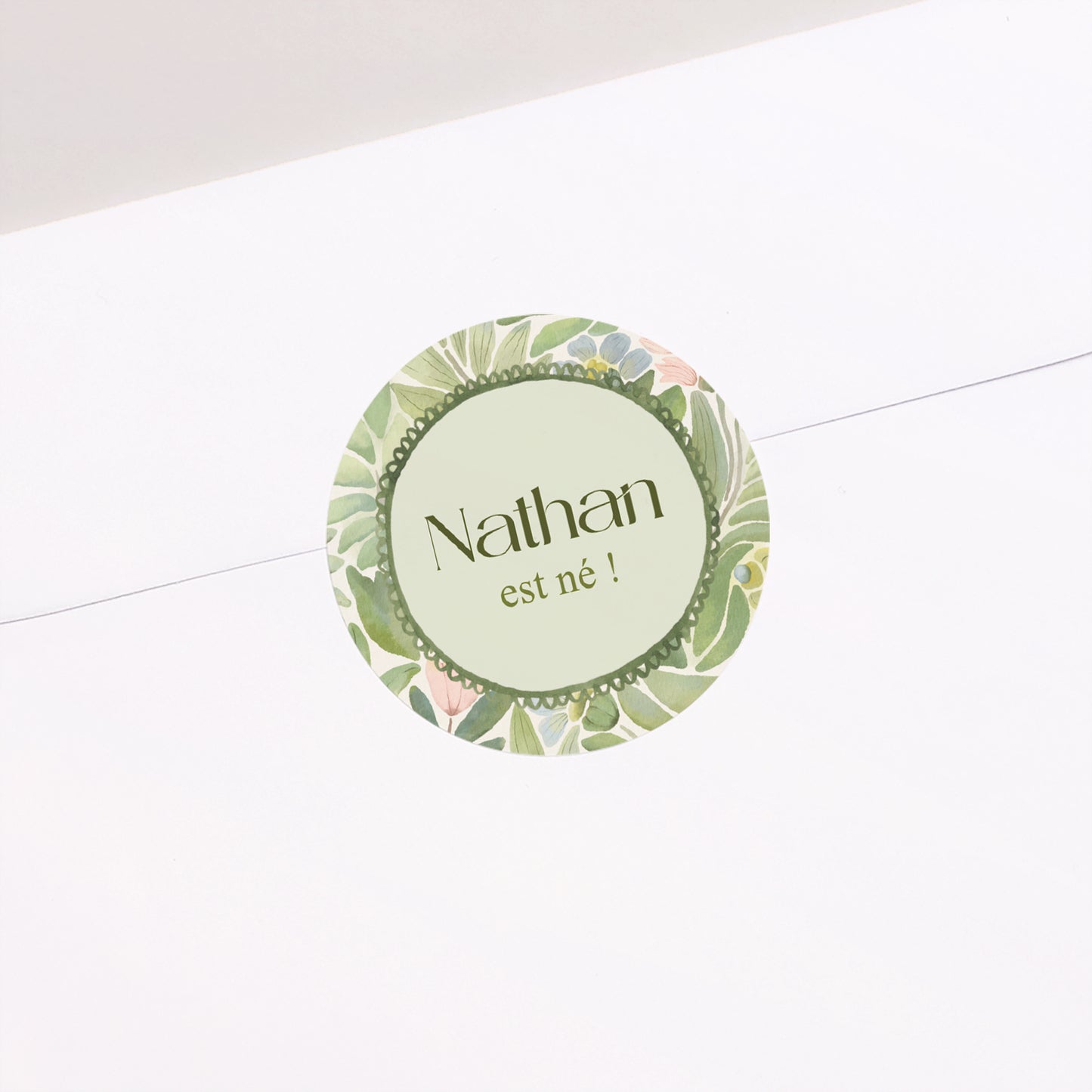 Sticker Naissance Rond Au Jardin des Rêves photo N° 1