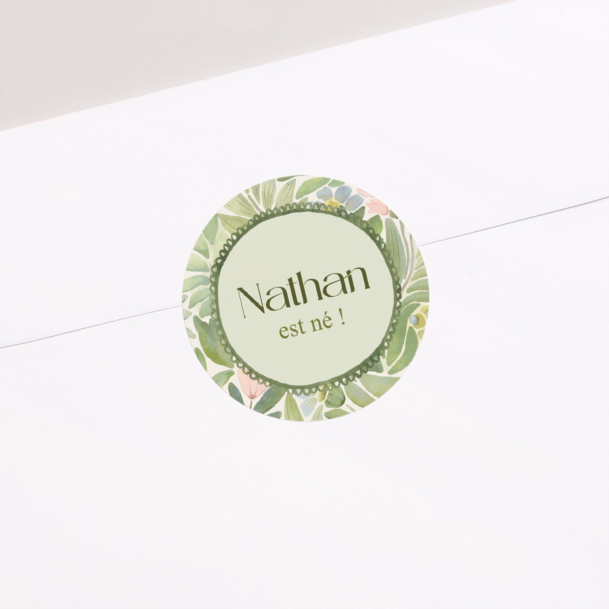 Sticker Naissance Rond Au Jardin des Rêves photo N° 1