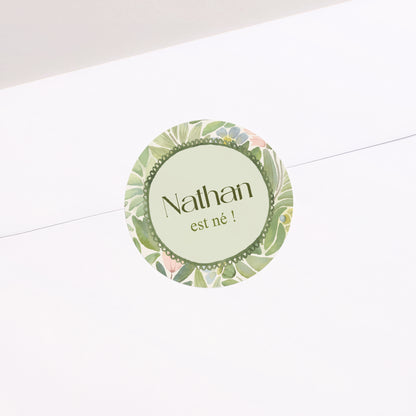 Sticker Naissance Rond Au Jardin des Rêves photo N° 1