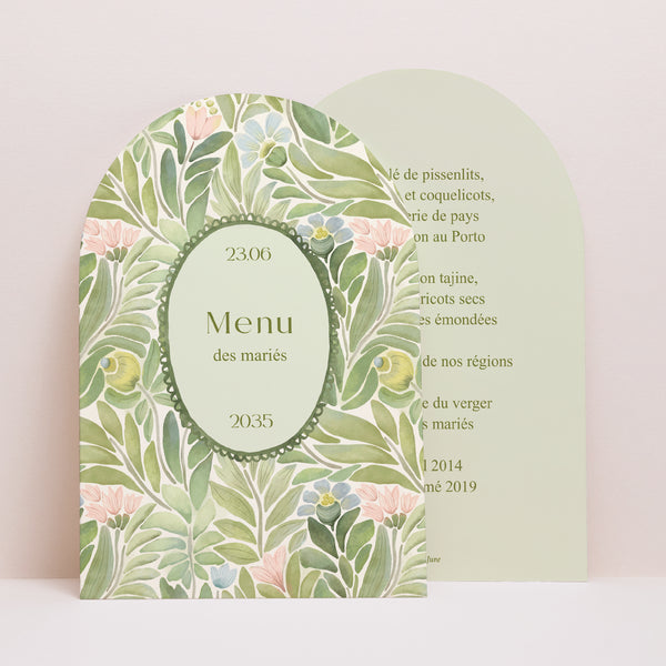 Menu Mariage Arche Le Jardin des Promesses photo