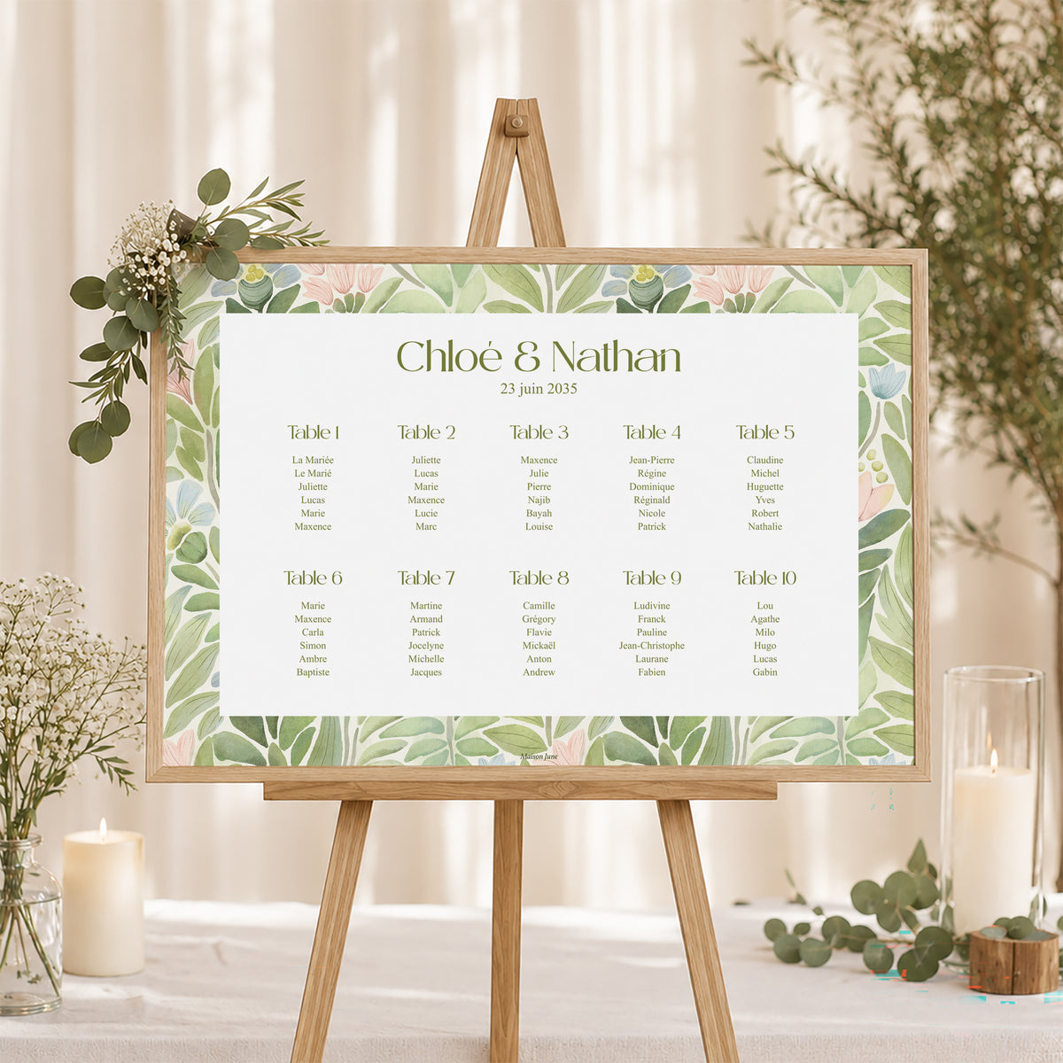 Plan de table Mariage Paysage 90 x 60 cm Le Jardin des Promesses photo N° 1