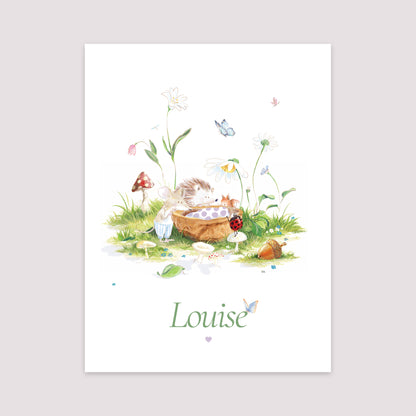 Affiche Naissance Portrait 30 x 40 cm La merveille du sous-bois photo N° 2