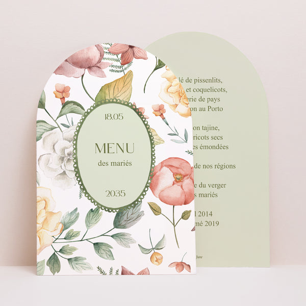 Menu Mariage Arche Jardin d'Amour photo