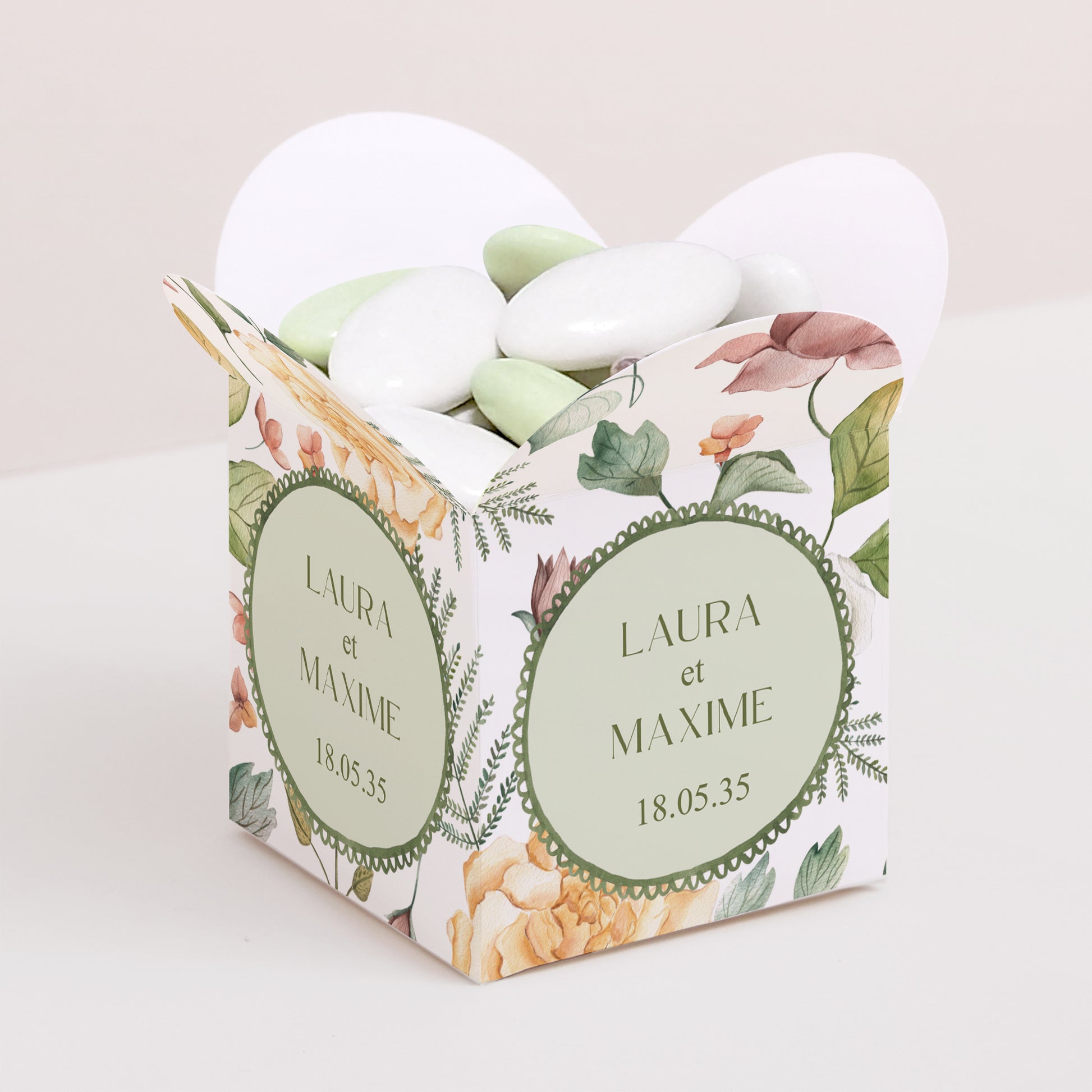 Boîte à dragées Mariage Ouverture papillon Jardin d'Amour photo N° 1