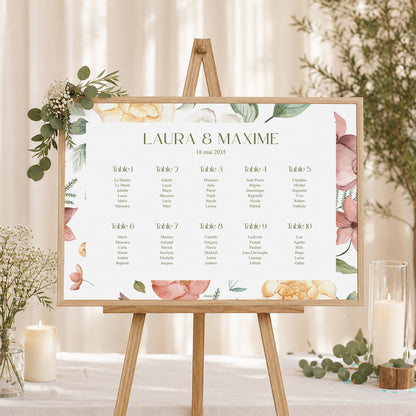 Plan de table Mariage Paysage 90 x 60 cm Jardin d'Amour photo N° 1